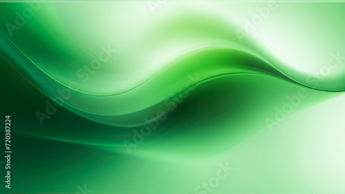 Smooth Flowing Green and White Wave Design with Abstract Energy Patterns