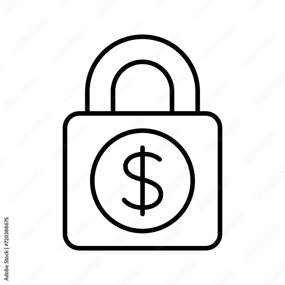 Lock And money icon. Security money bank lock. Vector illustration. Lock And money icon. Security money bank lock. Vector illustration.