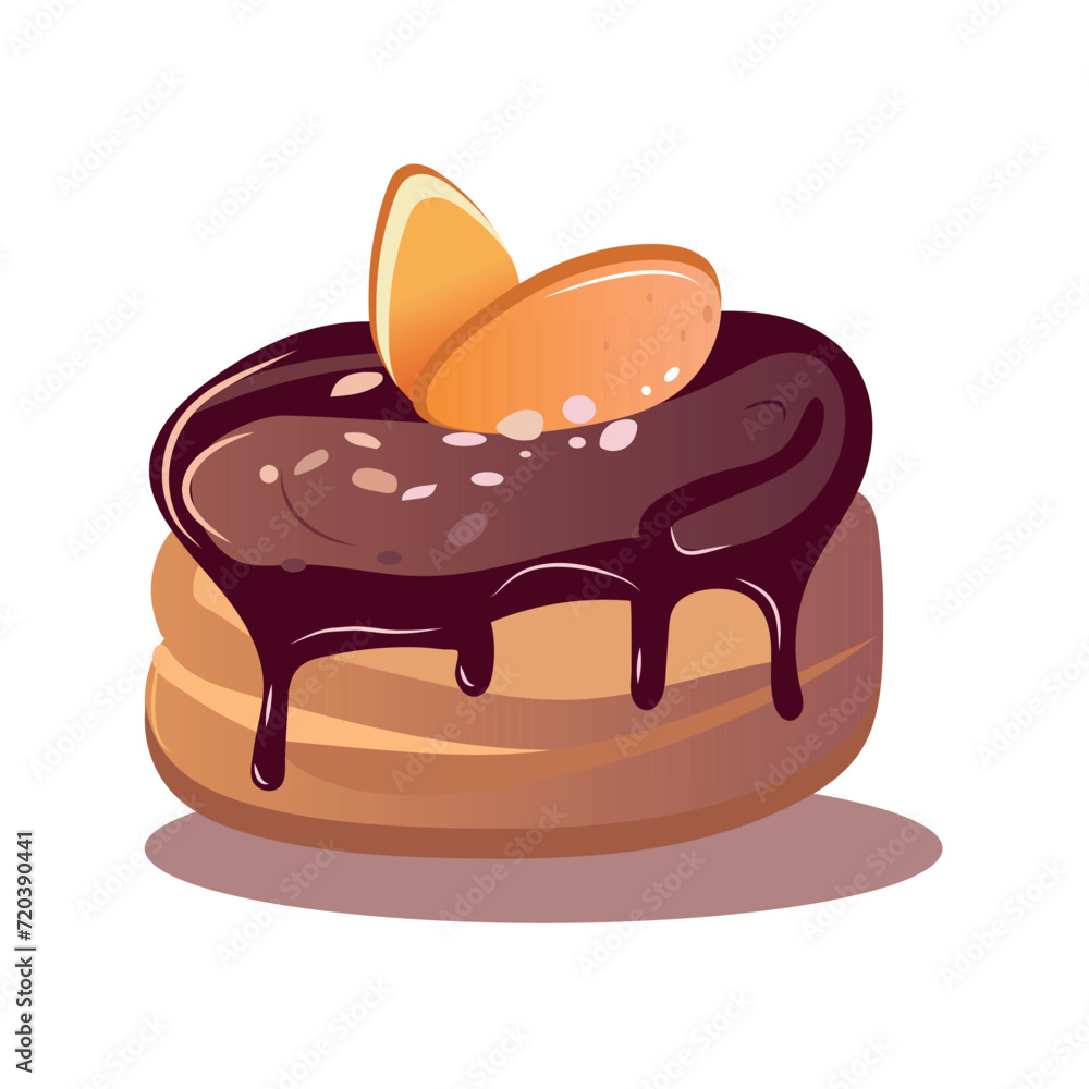 Food element of colorful set. The cartoon design of the pancake adds a delightful and tempting touch, making it an ideal choice for breakfast-themed projects or advertisements. Vector illustration. Food element of colorful set. The cartoon design of the pancake adds a delightful and tempting touch, making it an ideal choice for breakfast-themed projects or advertisements. Vector illustration.