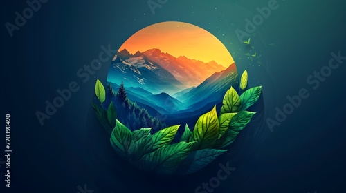 beautiful nature logo with amazing biodiversity. nature design, biodiversity, world and nature concept