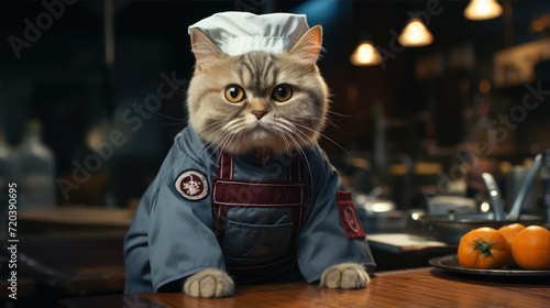 Cat in Chefs Precision A chef in a spotless uniform