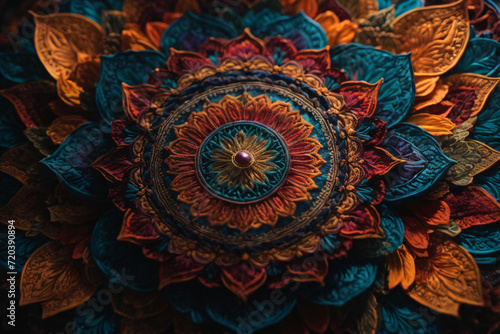 An Intricate and Colorfil Mandala Design photo