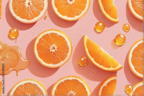 seamless background with oranges pattern 