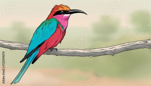 A colorful bird perched on a branch