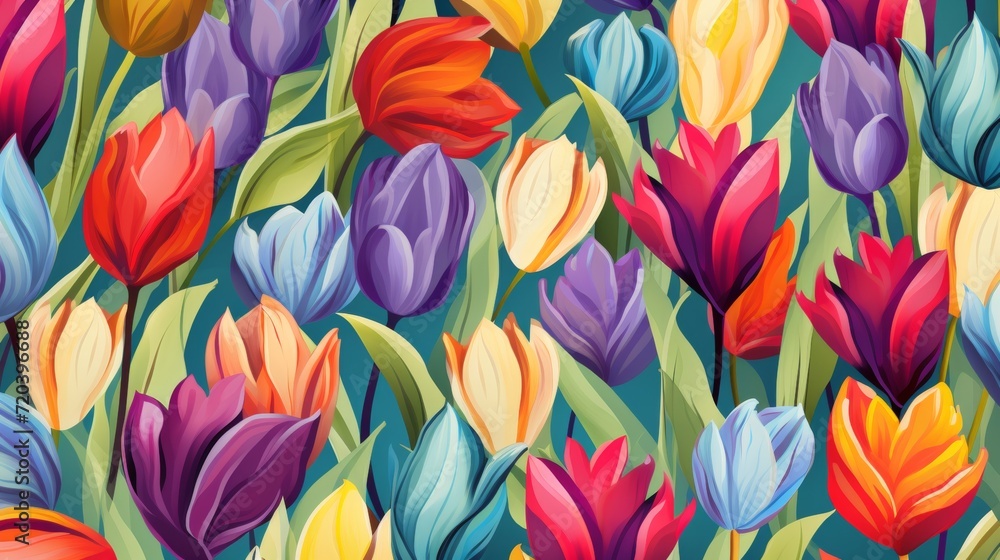 farbenfrohes Blumenmuster aus Tulpen farbenfrohes Blumenmuster aus Tulpen