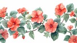 Detailed Watercolor Illustration of Impatiens Plants and Flowers for Architects Generative AI