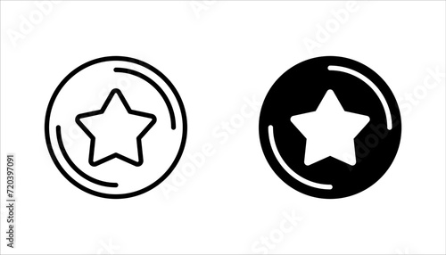 Loyalty star line icon set. Discount program symbol. vector illustration on white background