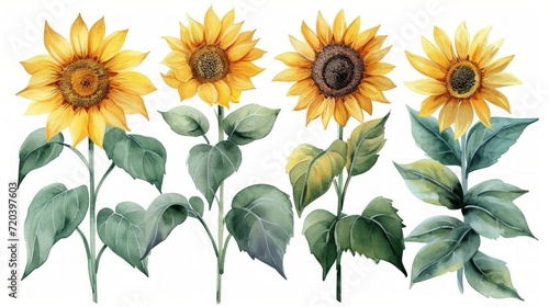 Acrylic and Watercolor Sunflower Illustration for Architects Generative AI © Alex