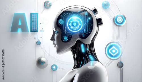 AI future technology concept robotic science bokeh background