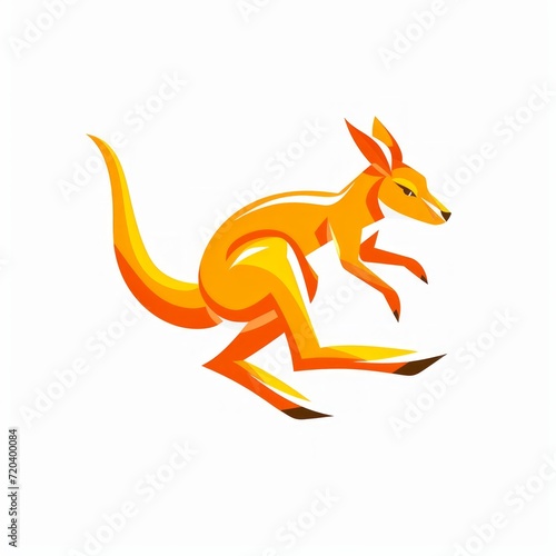 Bold Leaping Kangaroo  A Flat Design Esports Logo Generative AI