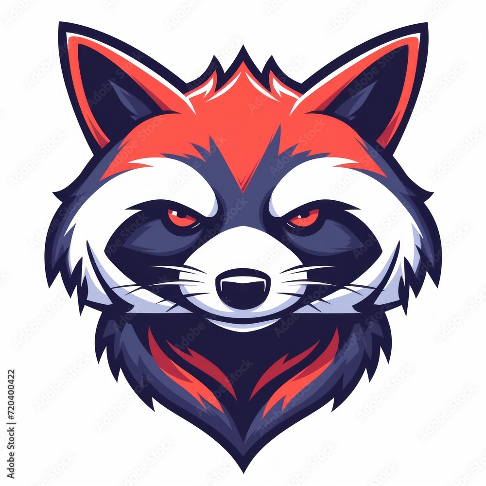 Striking Esports Logo of a Prowling Raccoon with Flat Color Scheme Generative AI
