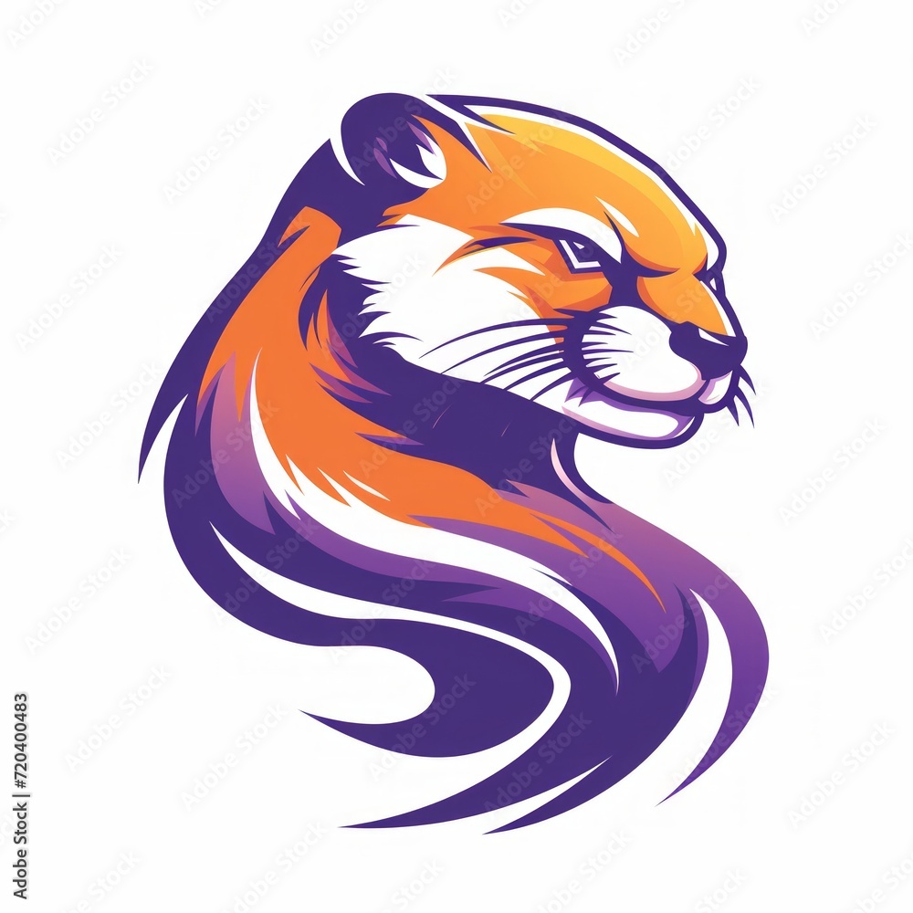 Striking Esports Weasel Logo in Flat Design Generative AI