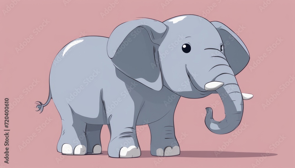 A cartoon elephant with a white tusk