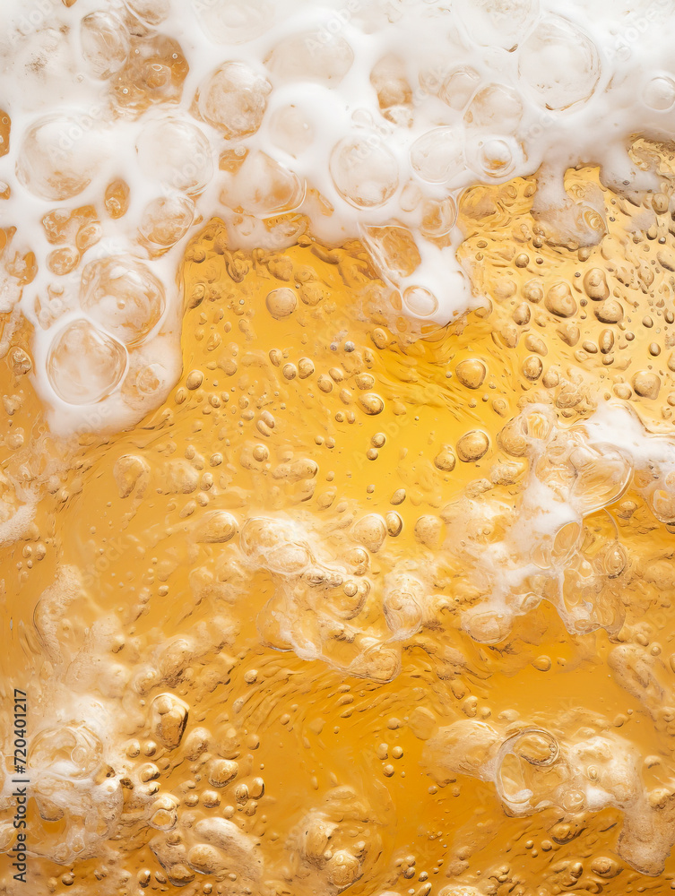 Refreshing Beer Bubbles: Cold Beverage Close-up created with Generative AI technology Refreshing Beer Bubbles: Cold Beverage Close-up created with Generative AI technology