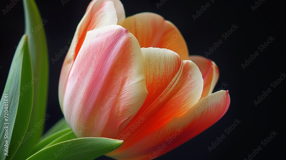artificial intelligence macro image of a beautiful tulip