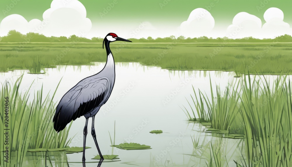 Fototapeta premium A bird standing in the water