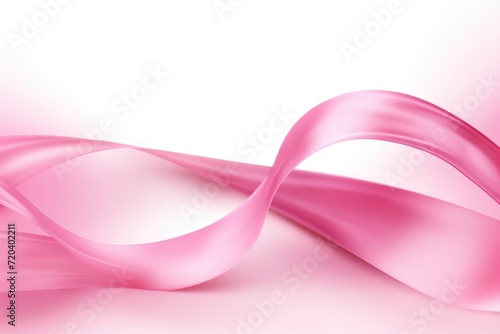 A symbolic pink ribbon representing breast cancer awareness, seen up close against a clean white background, Pink ribbon breast cancer isolated on white background, AI Generated