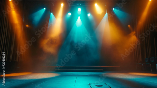 Opera Spotlight: Illuminated Theater Stage with Vibrant Backdrop