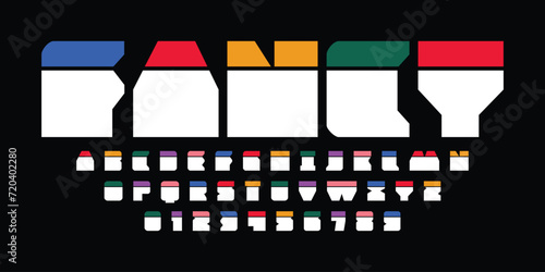 modern typography alphabet design. color font style. playful modern alphabet design