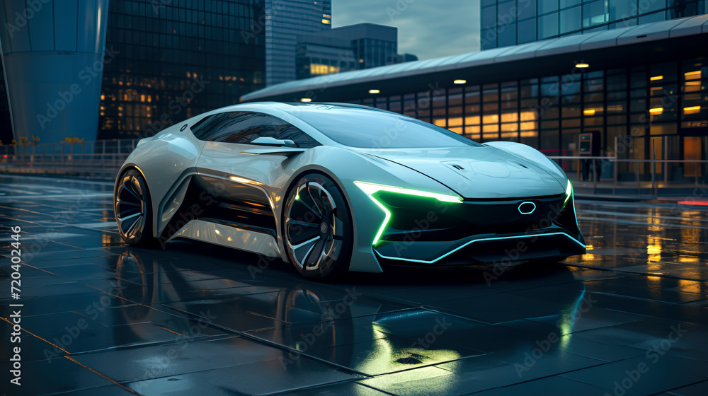 Neon Noir Vibrance: Electric Hypercar Vision created with Generative AI technology Neon Noir Vibrance: Electric Hypercar Vision created with Generative AI technology
