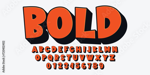 kids style alphabet design. strong bold cartoon alphabet