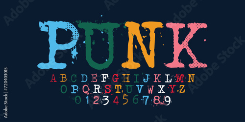 modern typography alphabet design. color font style. playful modern alphabet design