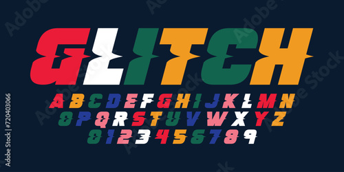 modern typography alphabet design. color font style. playful modern alphabet design