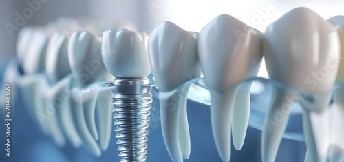 Highly detailed dental implant model: ideal illustration for medical and educational use photo
