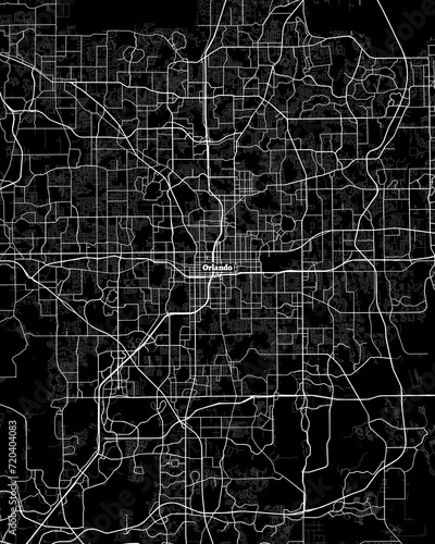 Orlando Florida Map, Detailed Dark Map of Orlando Florida photo
