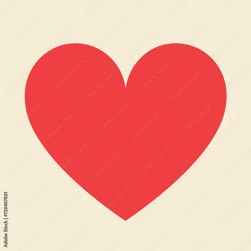 Vector cartoon simple heart shape