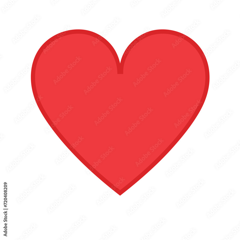 Vector cartoon simple heart shape