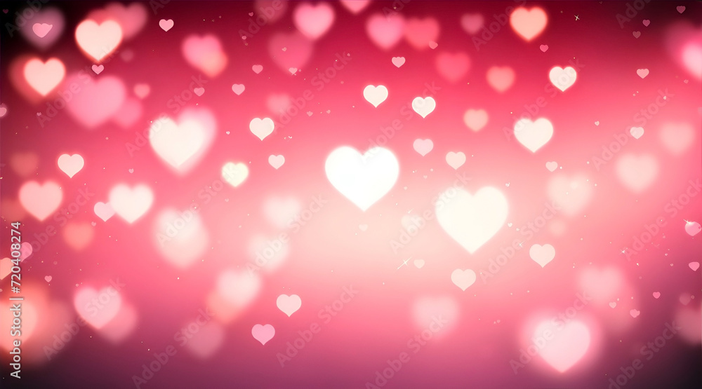 Pink heart bokeh background Valentine's day background Love concept Pink heart bokeh background Valentine's day background Love concept