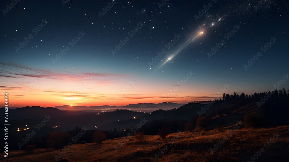 sky with stars in mountain
