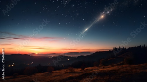 sky with stars in mountain 