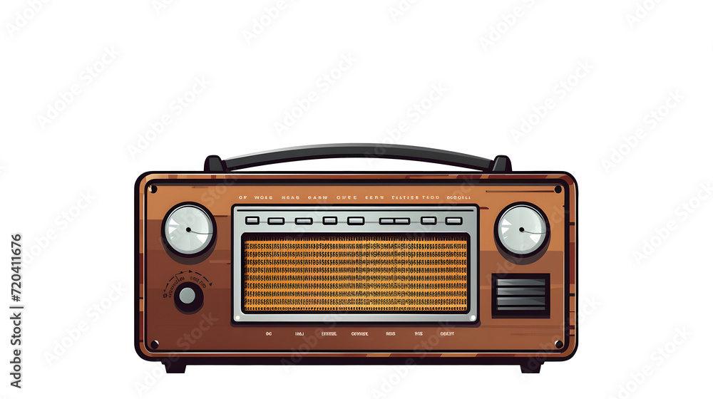 Obraz premium Transparent Vintage Retro Radio, Isolated PNG