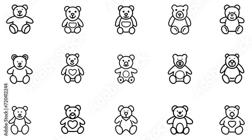 Teddy bear icon set.