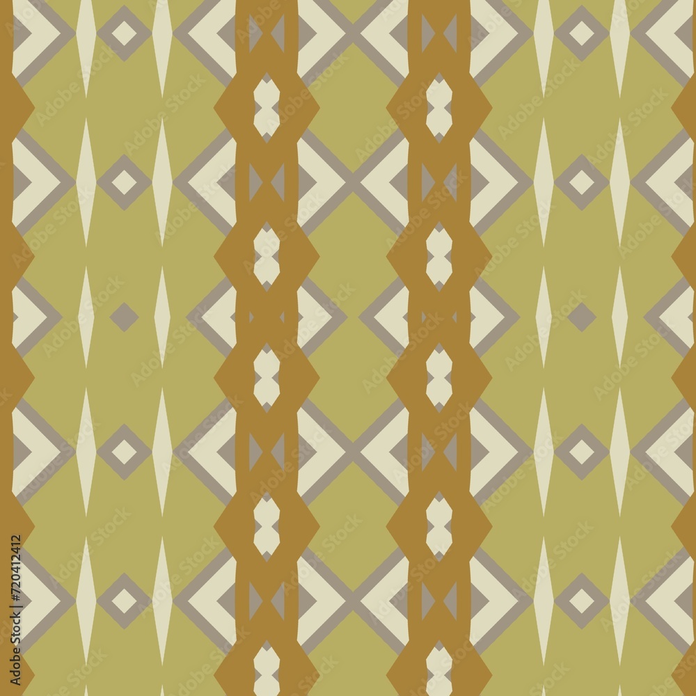 Fototapeta premium Abstract geometric ethnic pattern design for clothing, fabric, background, wallpaper, wrapping, batik. Knitwear, pixel pattern, embroidery style. Illustration