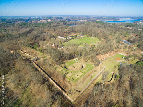 Aerial view of star shaped ...