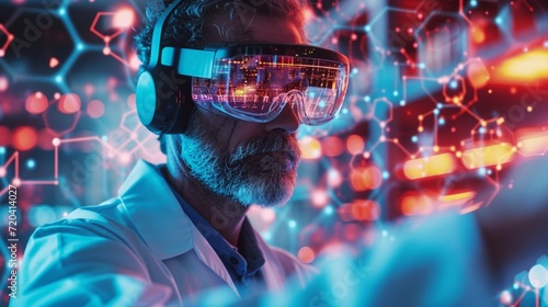 Digital scientist wearing augmented reality glasses. ©    Laiba Rana