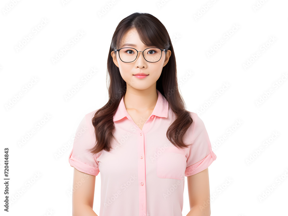 A young asian Japanese woman wearing glasses A young asian Japanese woman wearing glasses