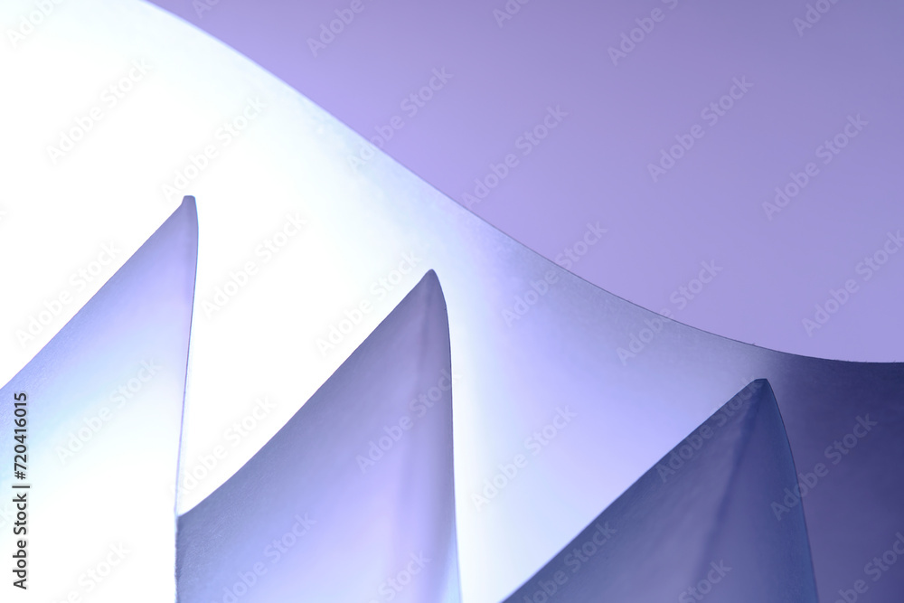 Fototapeta premium Abstract lilac macro background smooth lines of paper sheets.