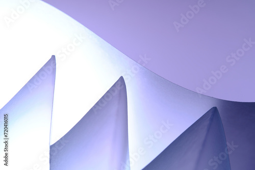 Abstract lilac macro background smooth lines of paper sheets.