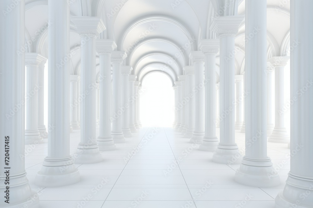 3D rendering corridor pillars background,3d render of a corridor with columns, 3d rendering white corridor pillars background AI generated 3D rendering corridor pillars background,3d render of a corridor with columns, 3d rendering white corridor pillars background AI generated
