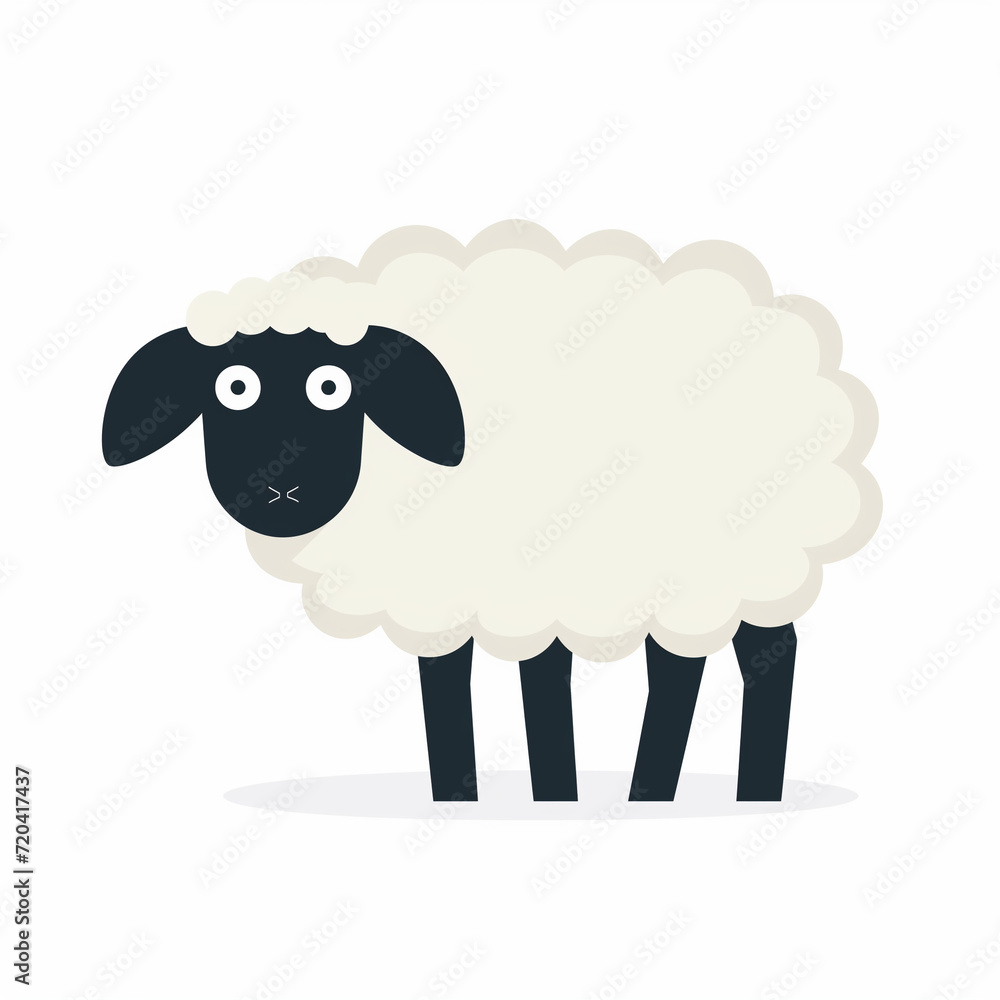 Flat modern logo design of a sheep Flat modern logo design of a sheep