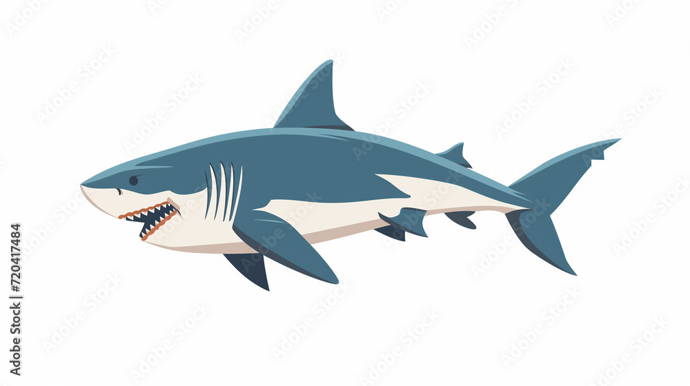 Flat modern logo design of a shark Flat modern logo design of a shark