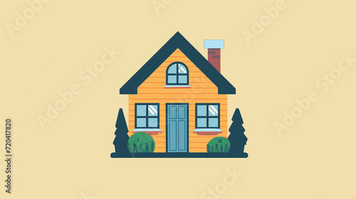 Flat modern logo design of a house