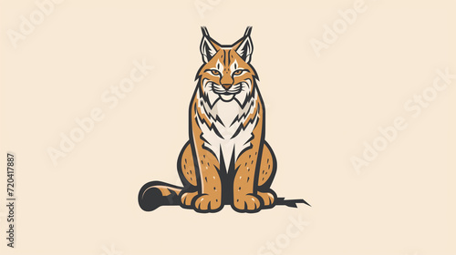 Flat modern logo design of a lynx