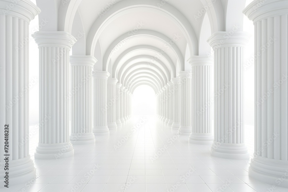 3D rendering corridor pillars background,3d render of a corridor with columns, 3d rendering white corridor pillars background AI generated 3D rendering corridor pillars background,3d render of a corridor with columns, 3d rendering white corridor pillars background AI generated