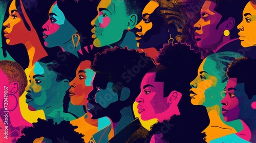 beautiful illustration of dark people face