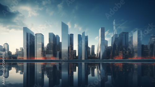 Abstract business and finance background. Modern urban business district © Alex Shi